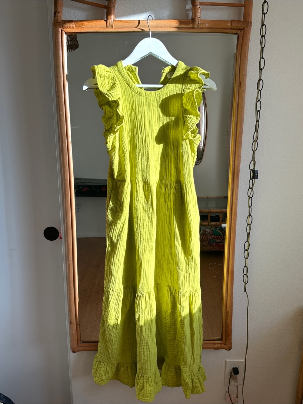Universal Thread Lime Green Ruffle Midi Dress